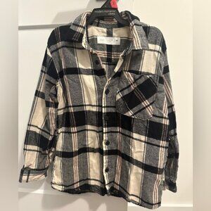Zara Kids Toddler Black White Red Plaid Flannel Button Down Shirt Size 7